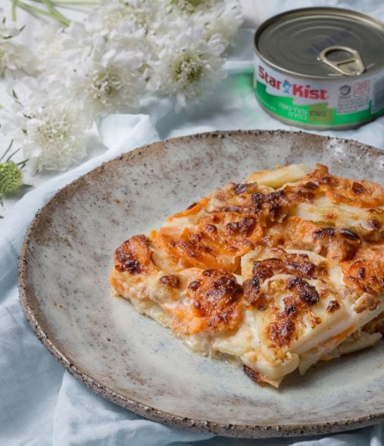 גראטן תפוח אדמה וטונה בשמן