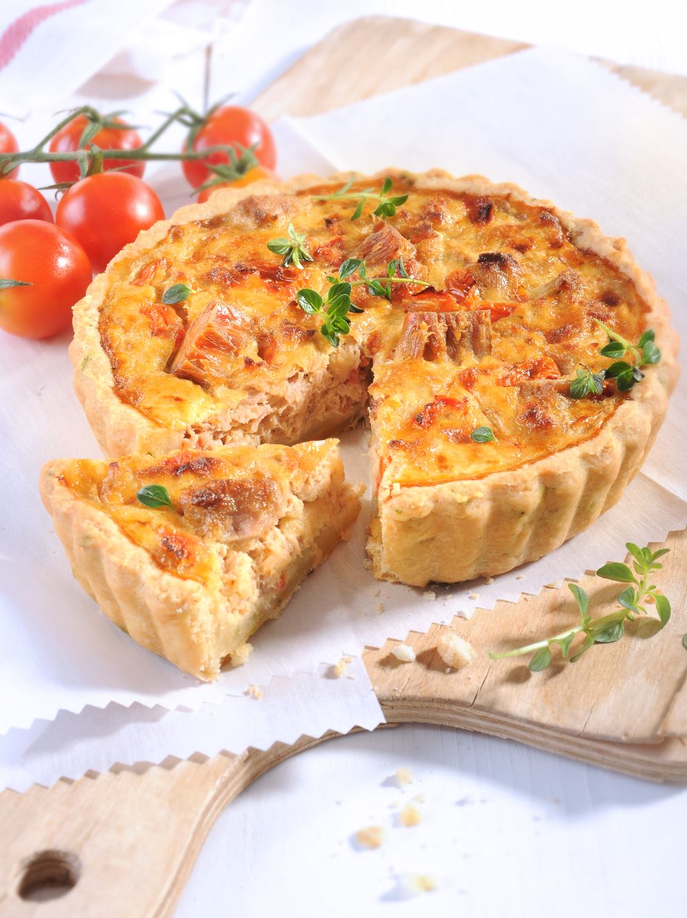 קיש טונה וגבינות בבצק פריך